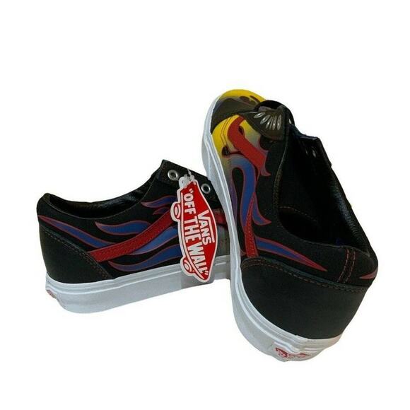 Vans Racer Old Skool Sneakers Mens Size 11 Canvas Flame Leather Skate Shoes NEW - Picture 6 of 11